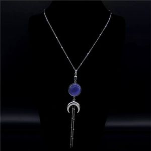 Crescent Moon Silver Necklace